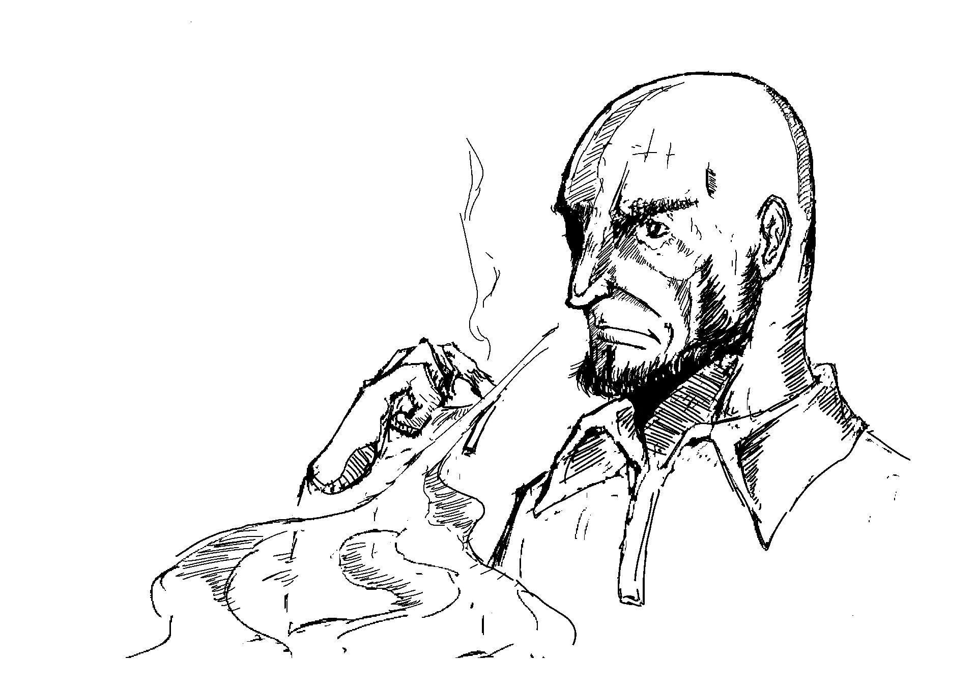 教你如何画出帅气的光头大叔